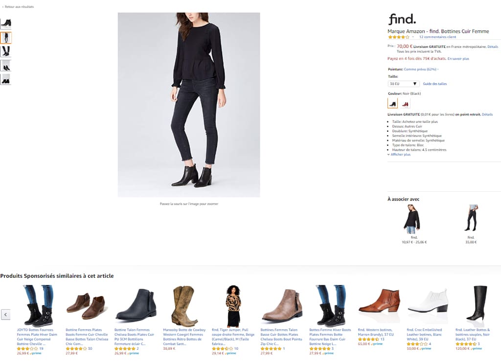Fiches produit Amazon